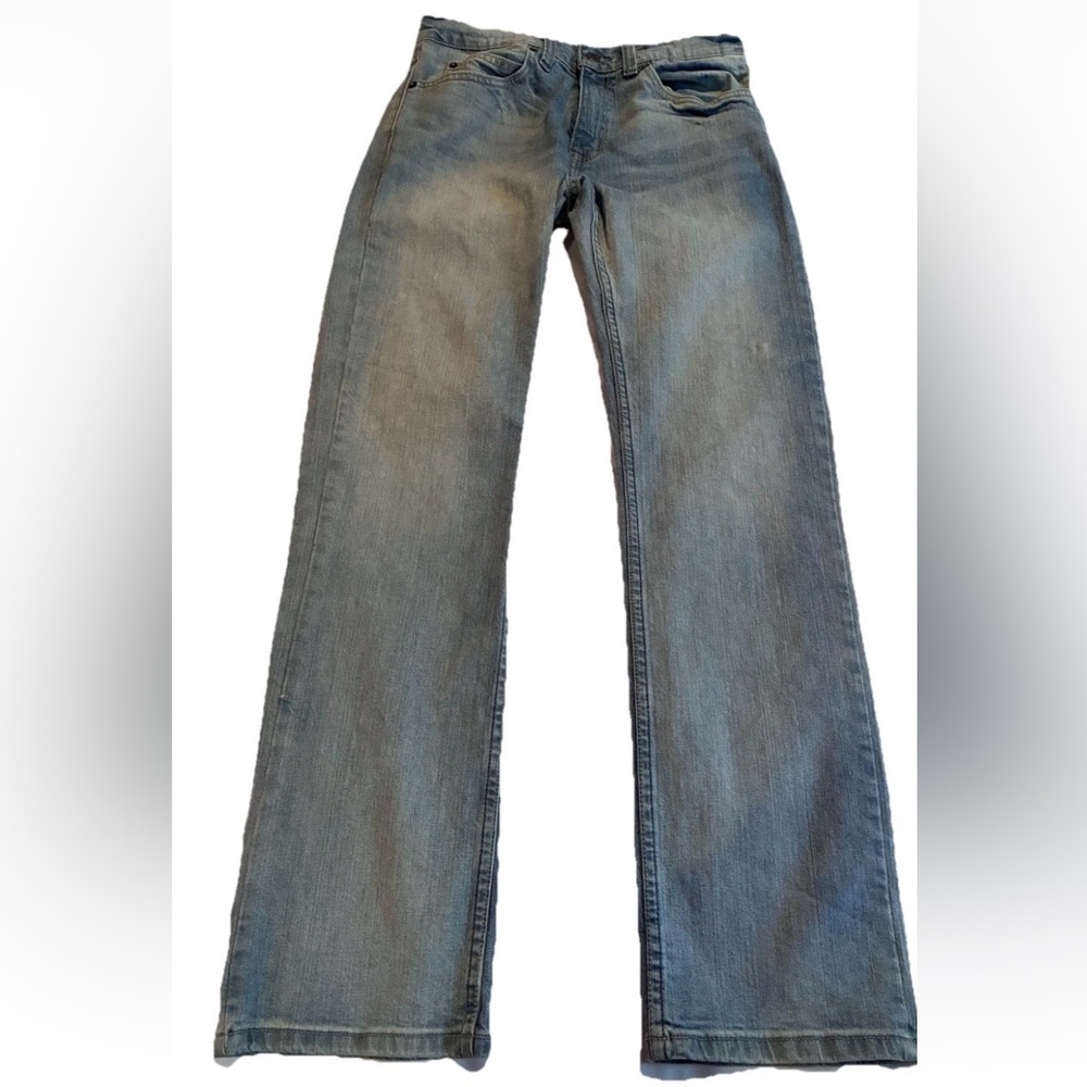 True Craft Men’s Straight Leg Light wash Blue Denim Jeans, Size 30x32